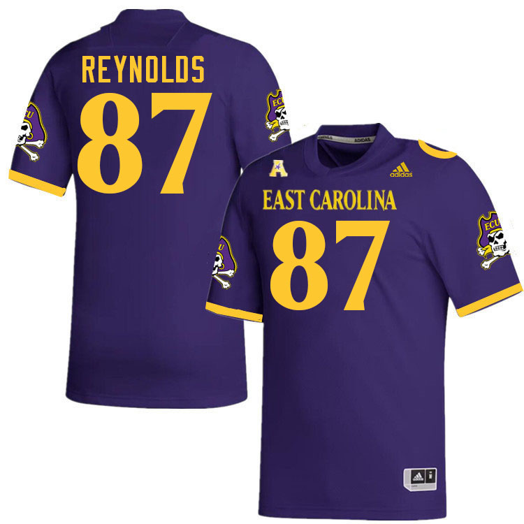 #87 Cayman Reynolds East Carolina Pirates College Football Jersey Stitched-Purple